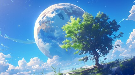 Melting Horizons: Illustration Depicting the Harsh Reality of Global Warming, Where Rising Temperatures Lead to Polar Ice Caps Melting and Drastic Environmental Changes