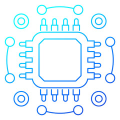 chip, microchip line icon