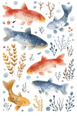 Fototapeta premium flat illustration of molly fish with calming colors