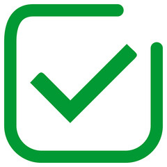 Green Check Mark with Cut Out Square Outline
