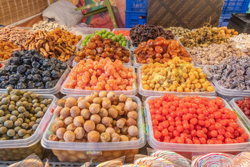 Candied and dried fruits and nuts at the Night Market, Hanoi, Vietnam