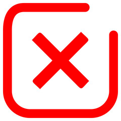 Red Cross Mark with Cut Out Square Outline
