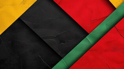 Geometric Banner for Black History Month. Bold black, red, yellow, and green design perfect for themed events.
