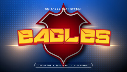 Yellow red and blue eagles 3d editable text effect - font style