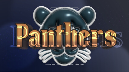 Brown blue and white panthers 3d editable text effect - font style