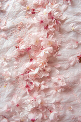 The delicate texture of cherry blossom petals, showcasing their softness and pastel hues. Cherry blossom petal textures offer a romantic and ethereal backdrop