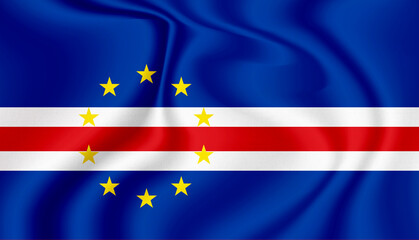 cabo verde national flag in the wind illustration image
