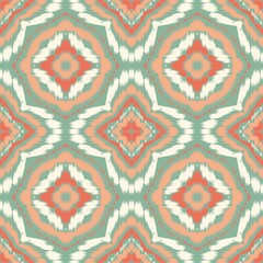 Seamless Ikat ethnic traditional Textile pattern geometric abstract folklore ornament Tribal ethnic illustration background design for print, clothing, scarf