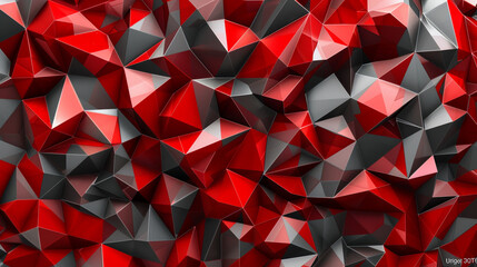 Naklejka premium Slate Grey and Ruby Red Polygonal Art