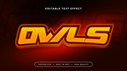 Orange red and yellow owls 3d editable text effect - font style
