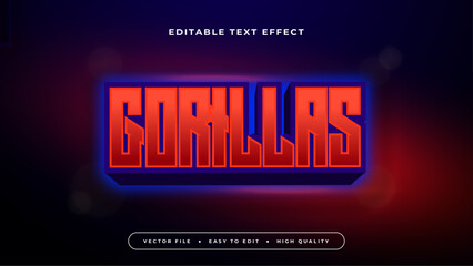 Red and blue gorillas 3d editable text effect - font style