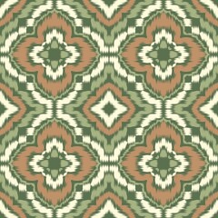 Seamless Ikat ethnic traditional Textile pattern geometric abstract folklore ornament Tribal ethnic...