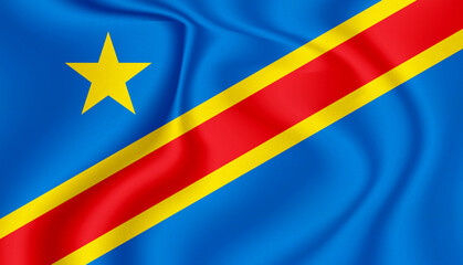 congo democratic national flag in the wind illustration image