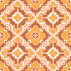 Seamless Ikat ethnic traditional Textile pattern geometric abstract folklore ornament Tribal ethnic...