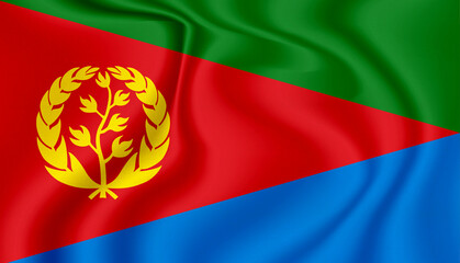 eritrea national flag in the wind illustration image