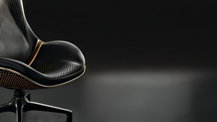 Edler schwarzer Sessel in futuristischer Form und Design als Produktfotografie, ai generativ - obrazy, fototapety, plakaty