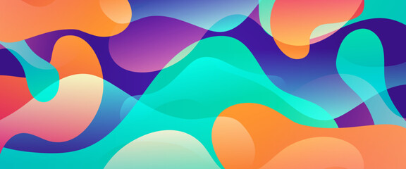 Orange green and purple violet vector abstract simple banner with wave blob and liquid shapes. Vector design layout for presentations, flyers, posters, background, annual report and invitations