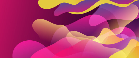 Yellow orange and purple violet vector abstract liquid blob wavy simple banner with modern design. Vector design layout for presentations, flyers, posters, background, annual report, invitations
