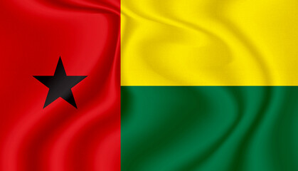 guinea bissau national flag in the wind illustration image