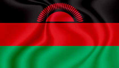 malawi national flag in the wind illustration image