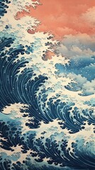 Fototapeta premium Traditional japanese ocean waves pattern nature sea.