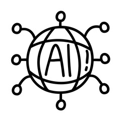 Fototapeta premium artificial intelligence doodle icons