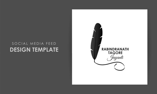 Vector illustration of Guru Rabindranath Jayanti social media feed template