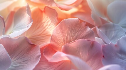 Close-Up of Delicate Silky Petals in Soft Pastel Hues