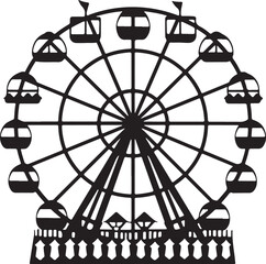 Ferris wheel silhouette style vector illustration white background - Generative AI