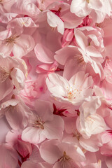 The delicate texture of cherry blossom petals, showcasing their softness and pastel hues. Cherry blossom petal textures offer a romantic and ethereal backdrop