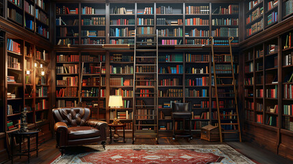 Classic Elegance: Home Library Retreat