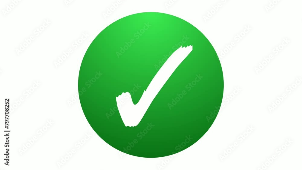 Poster check mark sign motion graphics animation in green circle motion graphics on white background.sign s