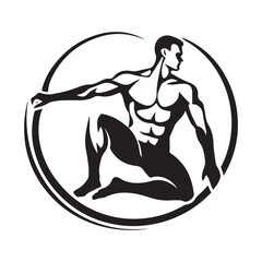 Aerobic Man Logo Vector Isolated On white Background