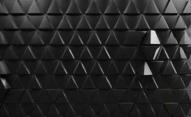 3D Render design Triangular, tile Wallpaper with 3D, Black blocks