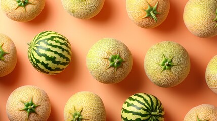 whole melon on isolate background