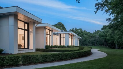 Obraz premium modern house property real estate exterior design