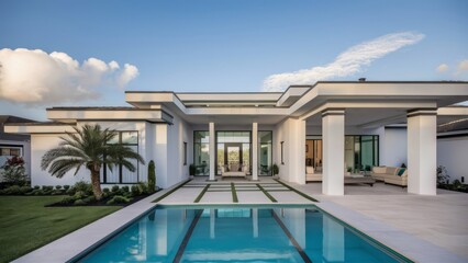 Fototapeta premium modern house property real estate exterior design