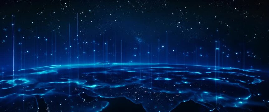 Dynamic data streams across Asia, symbolizing the continent's role in global information exchange,