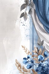 Blue and White Floral Background
