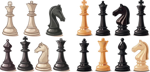 Chess pieces or chess figures - obrazy, fototapety, plakaty