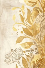 White and Gold Floral Wallpaper