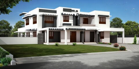 Fototapeta premium modern house property real estate exterior design