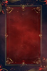 Red and Gold Background With Square Frame