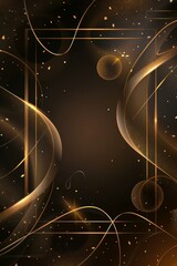 Elegant Black and Gold Background With Square Frame