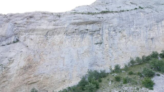 Aerial Shot of Chironne Via Ferrata and Rock Climbing Famous Spot in the French Vercors