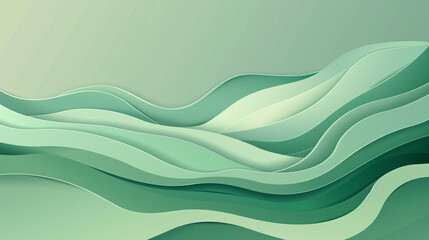 Sleek Style in Sage Green Minimal Wave Vector Background.