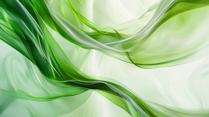 Soft White and Green Flowing Background Art