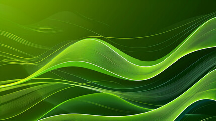 Sleek and Stylish Vibrant Green Minimal Wave Background.