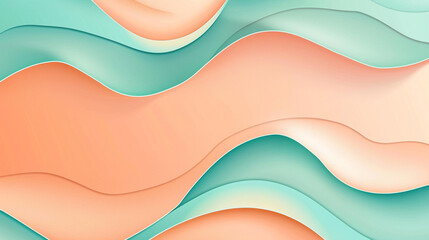Vector Abstract Background Design in Pale Peach with Deep Turquoise.