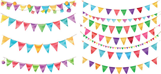 Colorful garlands with flags